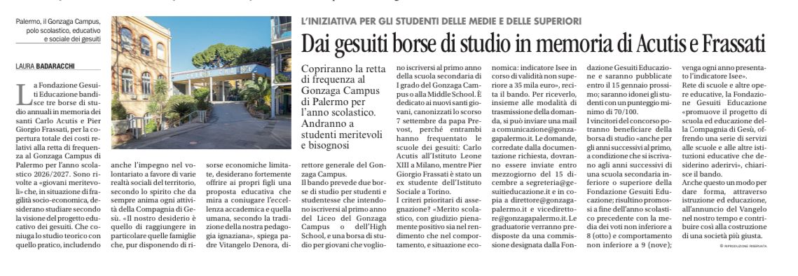 The Carlo Acutis and Piergiorgio Frassati Memorial Scholarships of the Jesuit Education Foundation