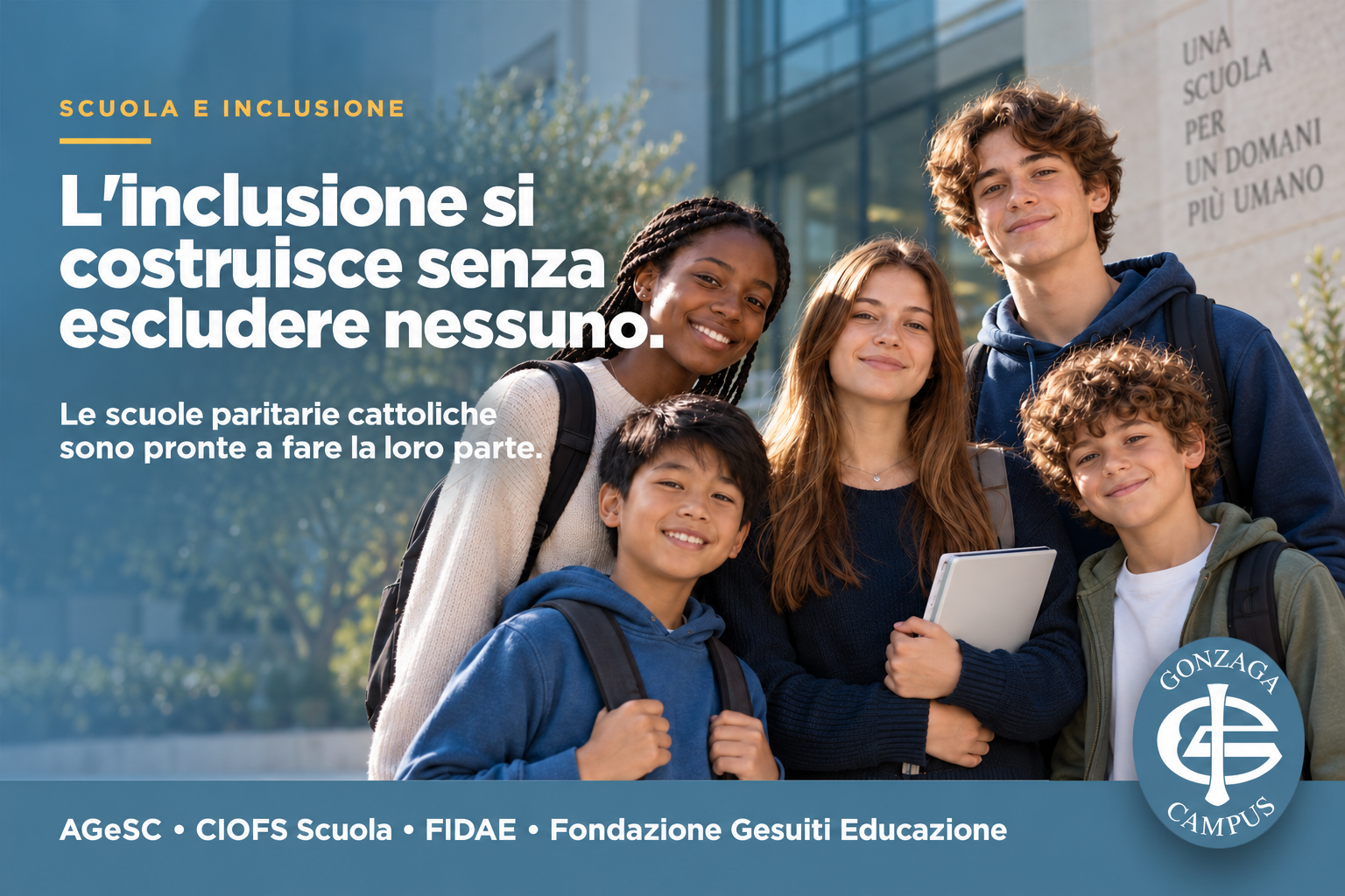 Scuola: «L’inclusione si costruisce senza escludere nessuno. Le scuole paritarie cattoliche sono pronte a fare la loro parte»